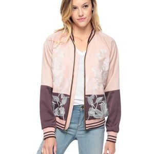 Juicy Couture S Bomber Jacket Floral Embroidered